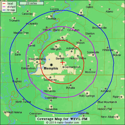 WEVL Coverage Area WEVL Coverage Area